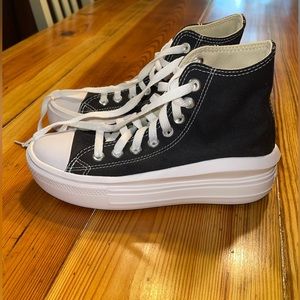 Converse all star move platform high top sneaker black size 6 women